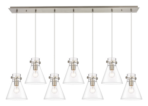 Downtown Urban Seven Light Linear Pendant in Brushed Satin Nickel (405|127-410-1PS-SN-G411-8CL)