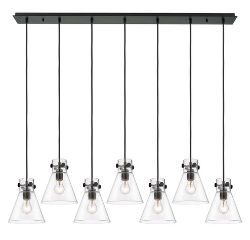 Downtown Urban Seven Light Linear Pendant in Matte Black (405|127-410-1PS-BK-G411-8CL)