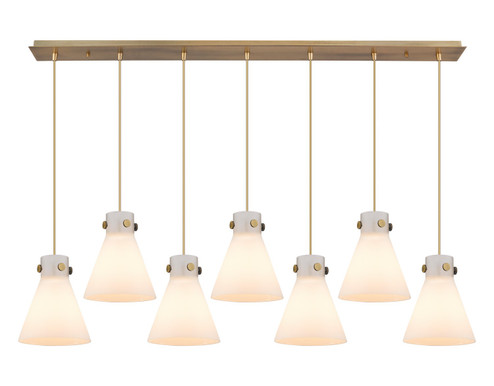 Downtown Urban Seven Light Linear Pendant in Brushed Brass (405|127-410-1PS-BB-G411-8WH)