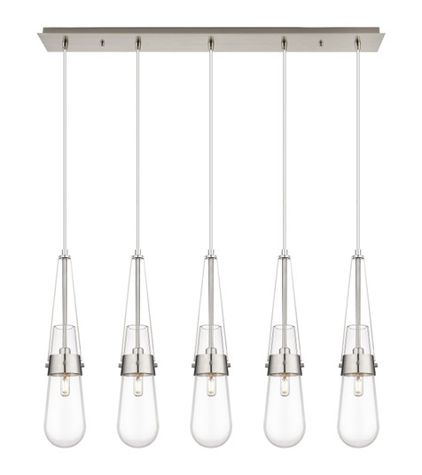 Downtown Urban Five Light Linear Pendant in Brushed Satin Nickel (405|125-452-1P-SN-G452-4CL)