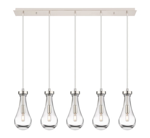 Downtown Urban LED Linear Pendant in Polished Nickel (405|125-451-1P-PN-G451-5CL)