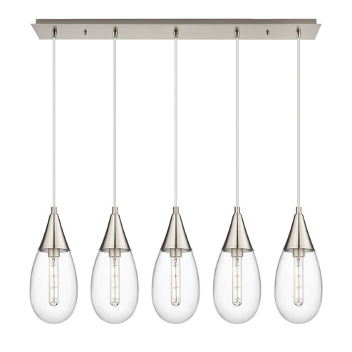 Downtown Urban Five Light Linear Pendant in Brushed Satin Nickel (405|125-450-1P-SN-G450-6CL)
