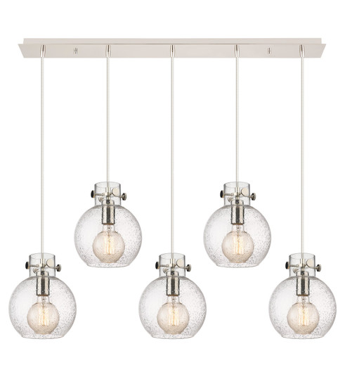 Newton Five Light Linear Pendant in Polished Nickel (405|125-410-1PS-PN-G410-8SDY)