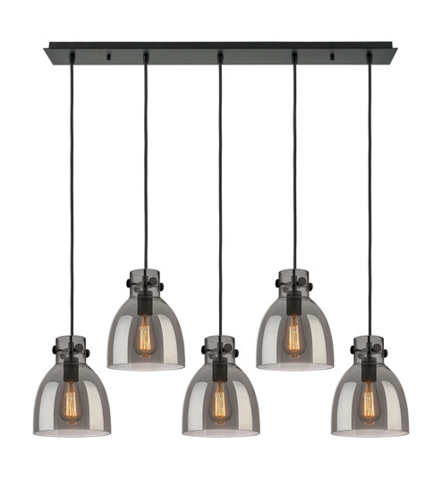Downtown Urban Five Light Linear Pendant in Matte Black (405|125-410-1PS-BK-G412-8SM)
