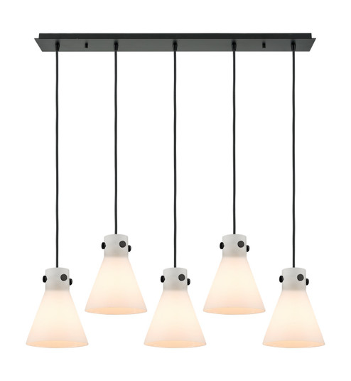 Downtown Urban Five Light Linear Pendant in Matte Black (405|125-410-1PS-BK-G411-8WH)