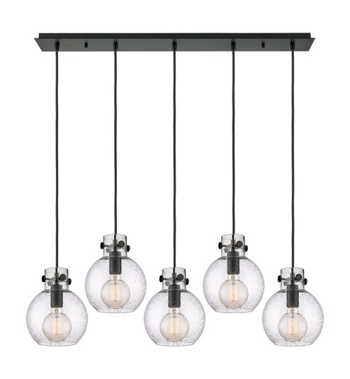 Newton Six Light Linear Pendant in Matte Black (405|125-410-1PS-BK-G410-8SDY)