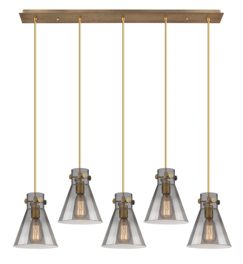 Downtown Urban Five Light Linear Pendant in Brushed Brass (405|125-410-1PS-BB-G411-8SM)