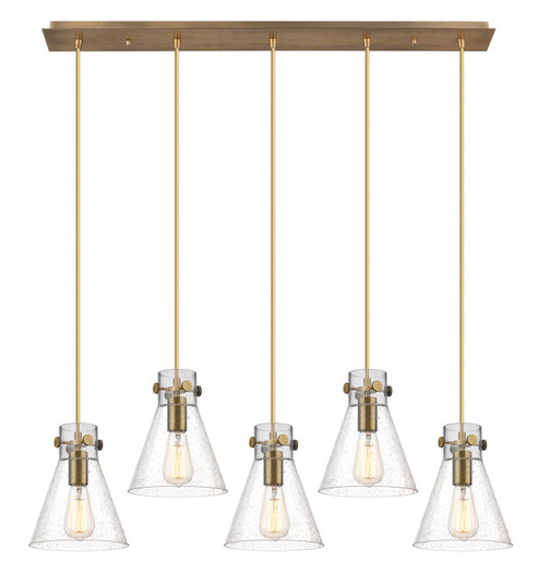Downtown Urban Five Light Linear Pendant in Brushed Brass (405|125-410-1PS-BB-G411-8SDY)