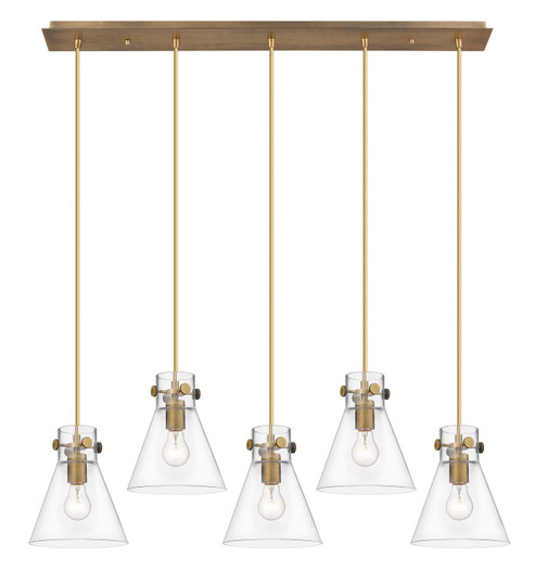 Downtown Urban Five Light Linear Pendant in Brushed Brass (405|125-410-1PS-BB-G411-8CL)