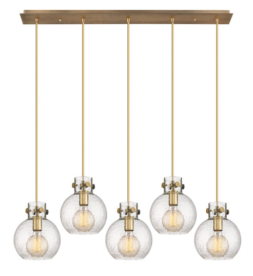 Newton Five Light Linear Pendant in Brushed Brass (405|125-410-1PS-BB-G410-8SDY)