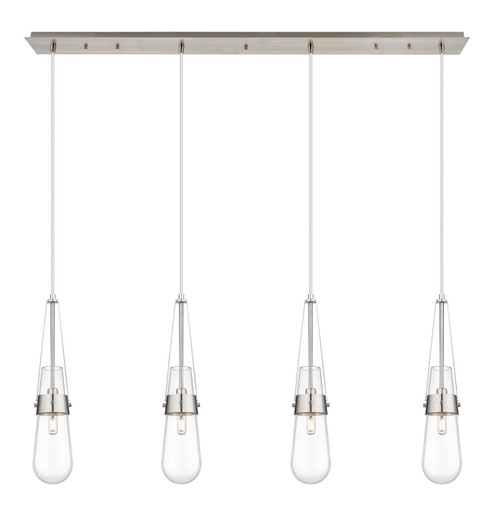 Downtown Urban Four Light Linear Pendant in Brushed Satin Nickel (405|124-452-1P-SN-G452-4CL)