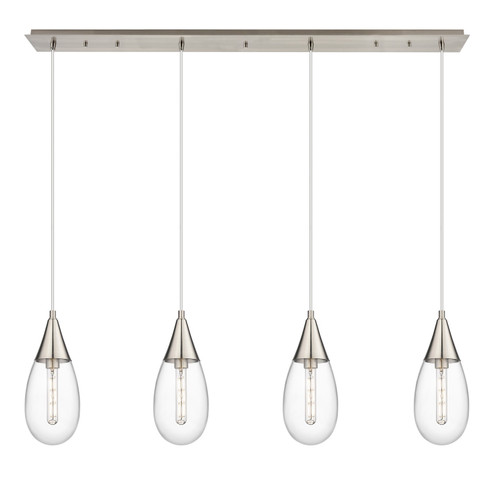 Downtown Urban Four Light Linear Pendant in Brushed Satin Nickel (405|124-450-1P-SN-G450-6CL)