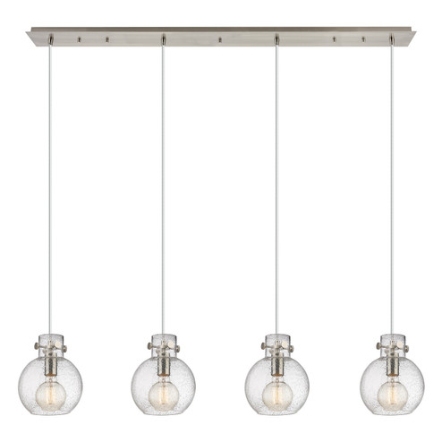 Newton Four Light Linear Pendant in Brushed Satin Nickel (405|124-410-1PS-SN-G410-8SDY)