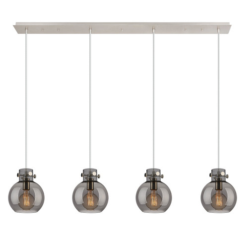 Newton Four Light Linear Pendant in Polished Nickel (405|124-410-1PS-PN-G410-8SM)