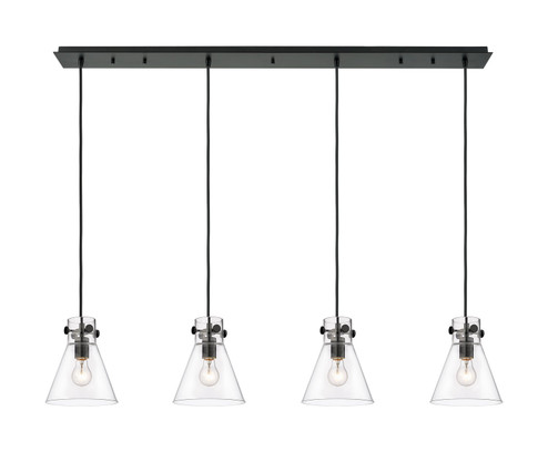 Downtown Urban Four Light Linear Pendant in Matte Black (405|124-410-1PS-BK-G411-8CL)