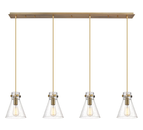 Downtown Urban Four Light Linear Pendant in Brushed Brass (405|124-410-1PS-BB-G411-8SDY)