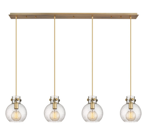 Newton Two Light Linear Pendant in Brushed Brass (405|124-410-1PS-BB-G410-8SDY)