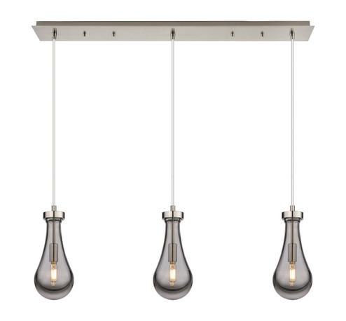 Downtown Urban Three Light Linear Pendant in Brushed Satin Nickel (405|123-451-1P-SN-G451-5SM)