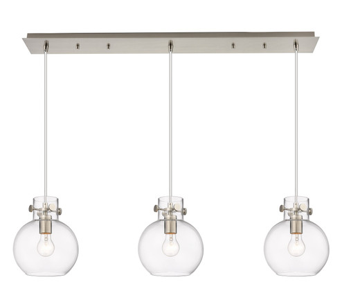 Downtown Urban Three Light Linear Pendant in Brushed Satin Nickel (405|123-410-1PS-SN-G410-8CL)