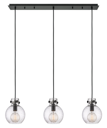 Newton Three Light Linear Pendant in Matte Black (405|123-410-1PS-BK-G410-8SDY)