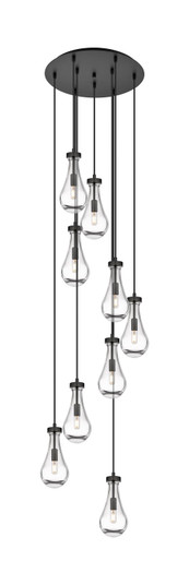 Downtown Urban Nine Light Pendant in Matte Black (405|119-451-1P-BK-G451-5CL)