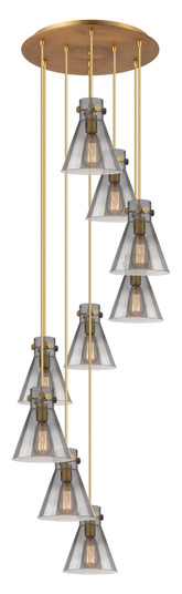 Downtown Urban Nine Light Pendant in Brushed Brass (405|119-410-1PS-BB-G411-8SM)