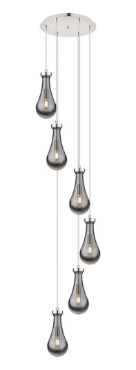Downtown Urban Six Light Pendant in Polished Nickel (405|116-451-1P-PN-G451-5SM)