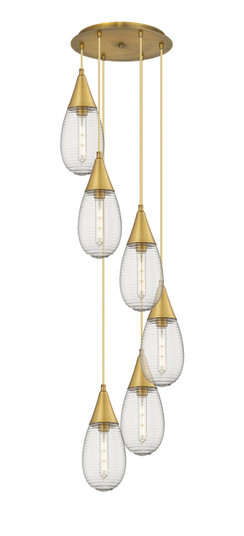 Downtown Urban Six Light Pendant in Brushed Brass (405|116-450-1P-BB-G450-6SCL)