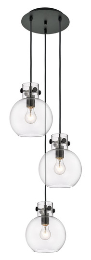 Downtown Urban Three Light Pendant in Matte Black (405|113-410-1PS-BK-G410-8CL)