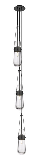 Downtown Urban Three Light Pendant in Matte Black (405|103-452-1P-BK-G452-4CL)