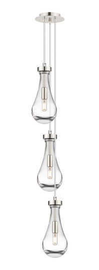 Downtown Urban Three Light Pendant in Polished Nickel (405|103-451-1P-PN-G451-5CL)