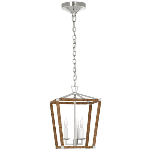 Darlana Wrapped LED Lantern in Polished Nickel and Natural Rattan (268|CHC 5875PN/NRT)