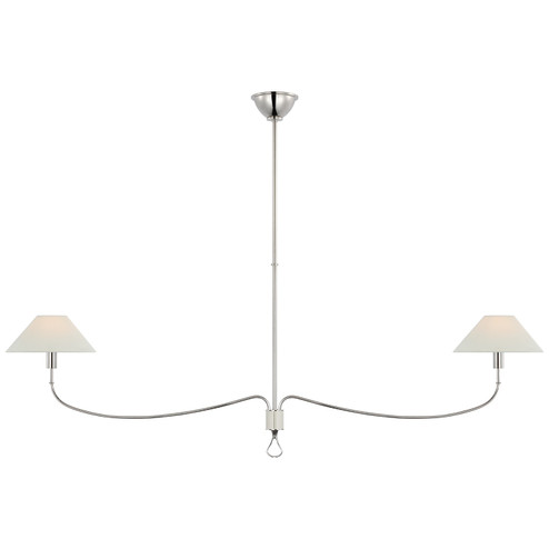 Griffin LED Chandelier in Polished Nickel and Parchment Leather (268|AL 5010PN/PAR-L)