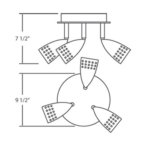 Mya Three Light Track/Flush Mount in Satin Nickel (40|13732-011)