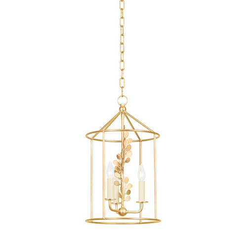 Adrienne Three Light Lantern in Vintage Gold Leaf (67|F1812-VGL)