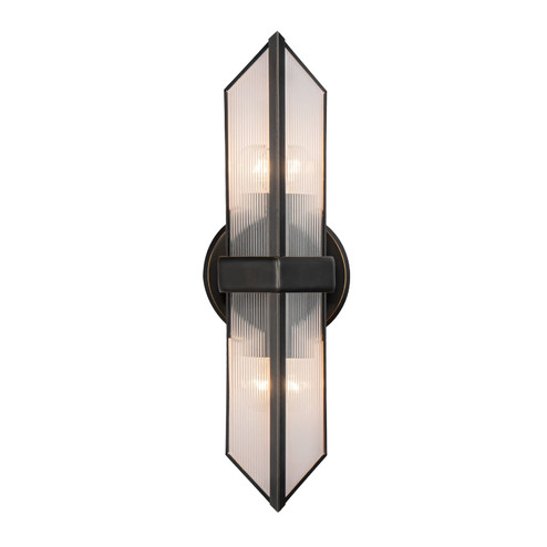 Cairo Two Light Vanity in Urban Bronze/Ribbed Glass (452|WV332815UBCR)
