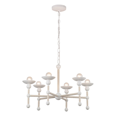 Nadine Six Light Chandelier in Matte White/Cotton (452|CH343625MWCN)