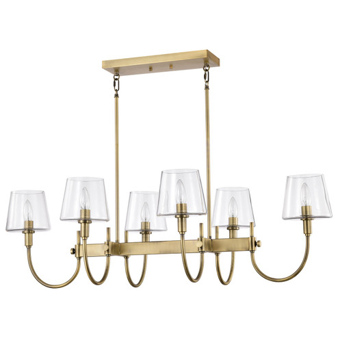 Brookside Six Light Island Pendant in Vintage Brass (72|60-7887)