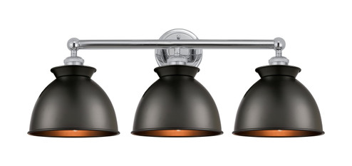 Edison Three Light Bath Vanity in Polished Chrome (405|616-3W-PC-M14-BK)