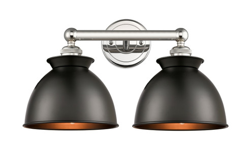 Edison Two Light Bath Vanity in Polished Nickel (405|616-2W-PN-M14-BK)