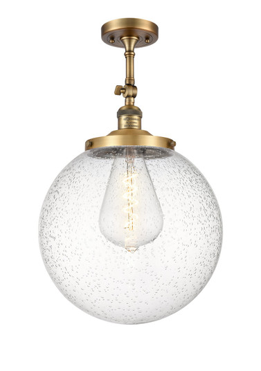 Franklin Restoration One Light Semi-Flush Mount in Brushed Brass (405|201F-BB-G204-14)