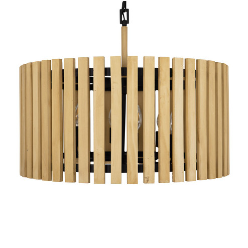 Suratto Six Light Pendant in Matte Black/Honey Blonde (137|387P06MBH)