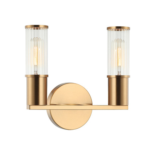 KLARICE Two Light Wall Sconce in Aged Gold Brass (423|S02802AG)