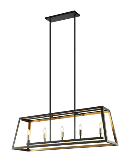 ROSALIE Five Light Chandelier in Matte Black + Aged Gold Brass (423|C72105MBAG)
