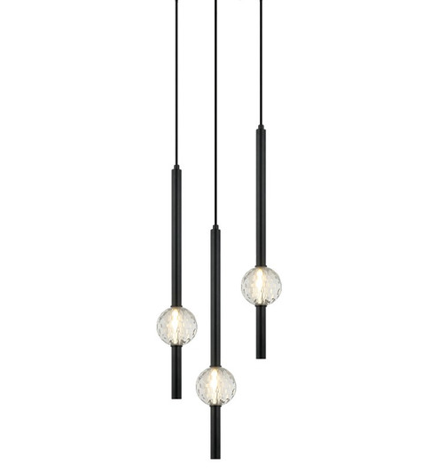 WINDCHIMER Three Light Pendant in Matte Black (423|C68903MB)