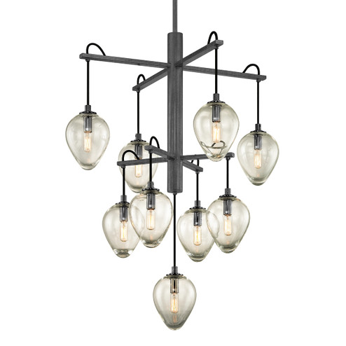 Brixton Nine Light Chandelier in Graphite (67|F6207-GRA/BCR)