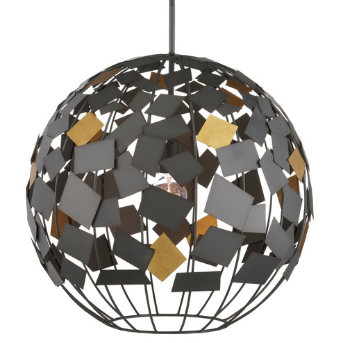 Hiroshi Koshitaka One Light Chandelier in Hiroshi Gray/Contemporary Gold Leaf (142|9000-1089)