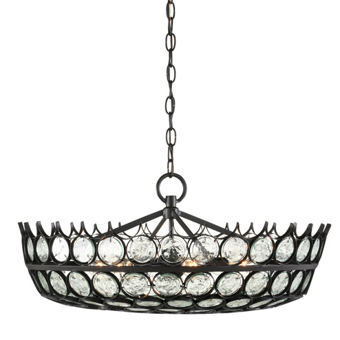 Augustus Six Light Chandelier in Clear/Satin Black (142|9000-0991)