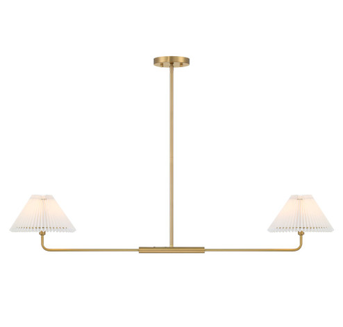 Two Light Linear Chandelier in Natural Brass (446|M100122NB)