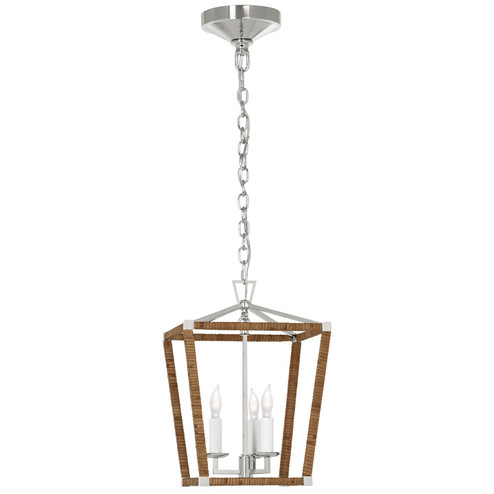 Darlana Wrapped LED Lantern in Aged Iron and Natural Rattan (268|CHC 5875AI/NRT)